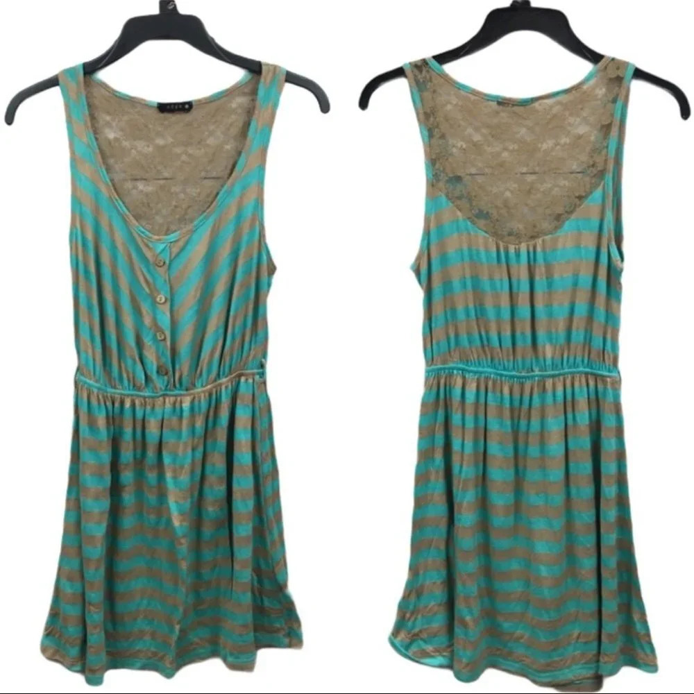 DR18 Edge Trendy Striped Lace Dress L